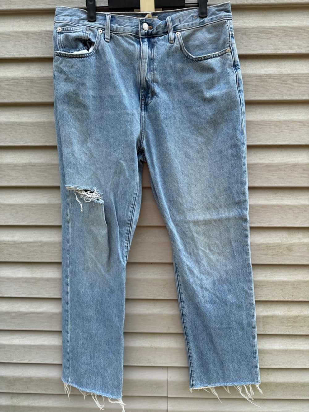 Madewell | 90s Straight Denim Blue Jeans Raw Hem size 31